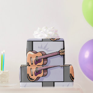 Papier Cadeau Guitare rétro acoustique à 12 cordes