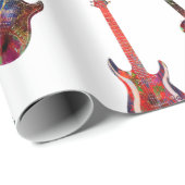 Papier Cadeau Guitares colorées (Coin rond)