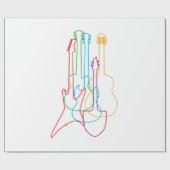 Papier Cadeau Guitares de couleur Electric Acoustic classique ca (Plat)