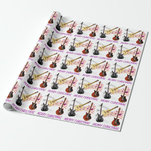 Papier Cadeau Guitares électriques et acoustiques Musique Note