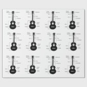 Papier Cadeau Guitares électriques et acoustiques Musique Note N (Plat)