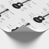 Papier Cadeau Guitares électriques et acoustiques Musique Note N (Coin)