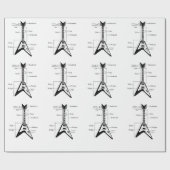 Papier Cadeau Guitares électriques et acoustiques Musique Note N (Plat)