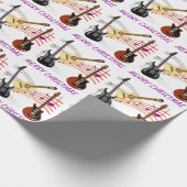 Papier Cadeau Guitares électriques et acoustiques Musique Note N (Coin)