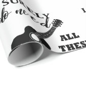 Papier Cadeau Guitares électriques et acoustiques Note de musiqu (Coin rond)