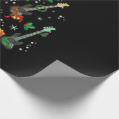 Papier Cadeau Guitariste Noël Arbre Guitare Anniversaire (Coin)