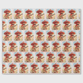 Papier Cadeau Guitariste Piment Rouge (Plat)