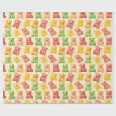 Papier Cadeau Gummy Bears Mint Pink Yellow Fruit Birthday (Plat)