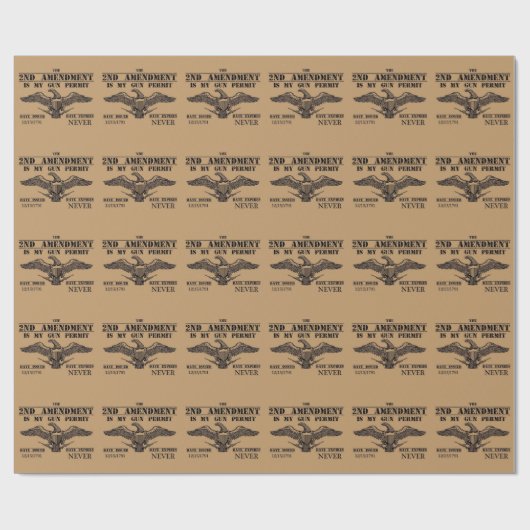 PAPIER CADEAU GUN PERMIT 2ND AMENDMENT   (Plat)