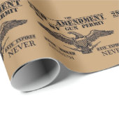PAPIER CADEAU GUN PERMIT 2ND AMENDMENT   (Coin rond)