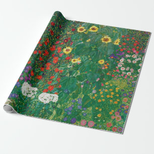 Papier Cadeau Gustav Klimt - Jardin agricole avec tournesols