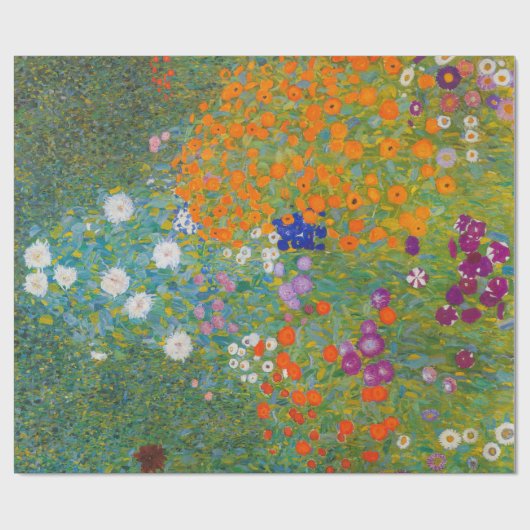 Papier Cadeau Gustav Klimt - Jardin des fleurs (Plat)