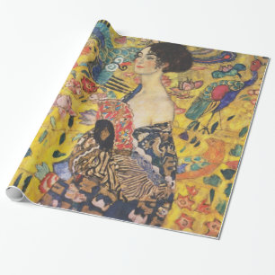 Papier Cadeau Gustav Klimt Lady With Fan Art Nouveau Painting