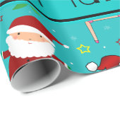 Papier Cadeau Gymnastique nommée faite sur commande Santa de (Coin rond)