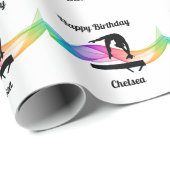 Papier Cadeau Gymnastique Papier d'enveloppement d'anniversaire (Coin rond)