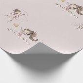 Papier Cadeau Gymnastique rose fête d'anniversaire (Coin)