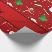 Papier Cadeau Gymnastique rouge nommée faite sur commande Santa (Coin)