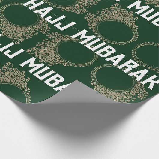 Papier Cadeau Hadj Moubarak : papier enveloppant en vert (Coin)