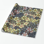 PAPIER CADEAU HAIKU/ FLEURS DE PRINTEMPS JAUNE ROSE BLANC NOIR<br><div class="desc">Jaune élégant,  fleurs de printemps rose,  design floral créé avec la réélaboration numérique d'un motif oriental antique.</div>