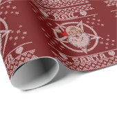 Papier Cadeau Hail Père Noël laid Noël (Coin rond)