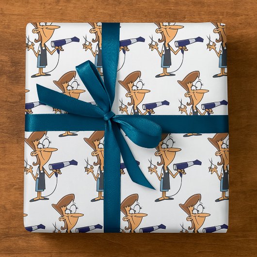 Papier Cadeau Hairdresser With Scissors