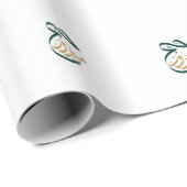 Papier Cadeau Hajj Mabroor Écriture arabe verte et dorée (Coin rond)