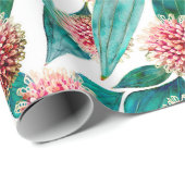 Papier Cadeau Hakea Laurina Pincushion Blooms (Coin rond)