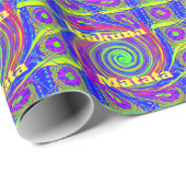 Papier Cadeau Hakuna Matata - Conception de tourbillons aux coul (Coin rond)