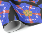 Papier Cadeau Hakuna Matata Iridiscent bleu (Coin rond)