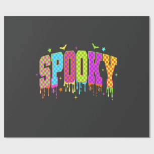 Papier Cadeau Halloween à carreaux effrayant