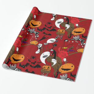 Papier Cadeau Halloween Amusant Épouvantable