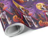 Papier Cadeau Halloween Anglais Américain Foxhound Citrouille ef (Coin rond)