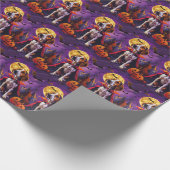 Papier Cadeau Halloween Anglais Américain Foxhound Citrouille ef (Coin)