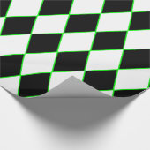 Papier Cadeau halloween arlequin vert noir blanc (Coin)