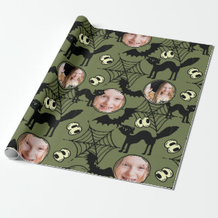 Papier Cadeau Halloween Art motif noir Chat photo Éffrayant