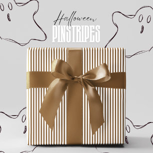 Papier Cadeau Halloween au caramel Brown et blanc à rayures