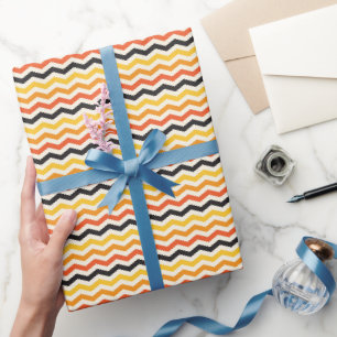 Papier Cadeau Halloween Automne Chevron Automne Couleurs