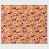 Papier Cadeau Halloween Basset Hound (Plat)