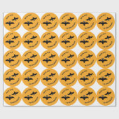 Papier Cadeau Halloween Bats Orange (Plat)