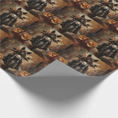 Papier Cadeau Halloween berger Anatolien moto équitation (Coin)