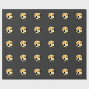 Papier Cadeau Halloween Bigfoot Labrador qui marche sous la plei