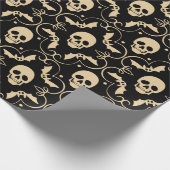 Papier Cadeau Halloween Black & Cream Skuls & Bats Party (Coin)