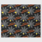 Papier Cadeau Halloween Black Spider Web (Plat)
