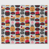 Papier Cadeau Halloween BOO Anniversaire Ajouter Nom Citrouille  (Plat)