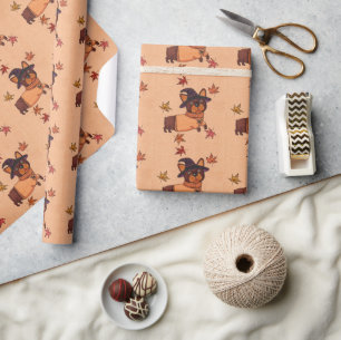Papier cadeau Halloween Bouledogue français Automn
