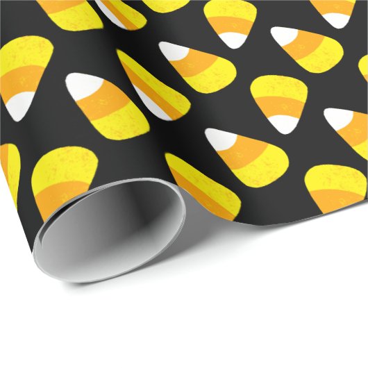 Papier Cadeau Halloween Candy Corn (Coin rond)