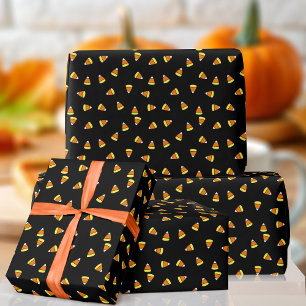 Papier Cadeau Halloween Candy Corn Motif Papier à enveloppement 