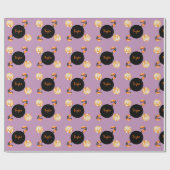 Papier Cadeau Halloween Candy Lolly Canne Noir Orange Nom (Plat)