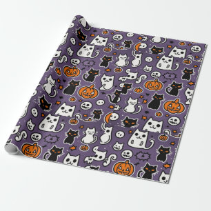 Papier Cadeau Halloween-Cat-Boo