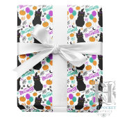 Papier cadeau Halloween Chat noir